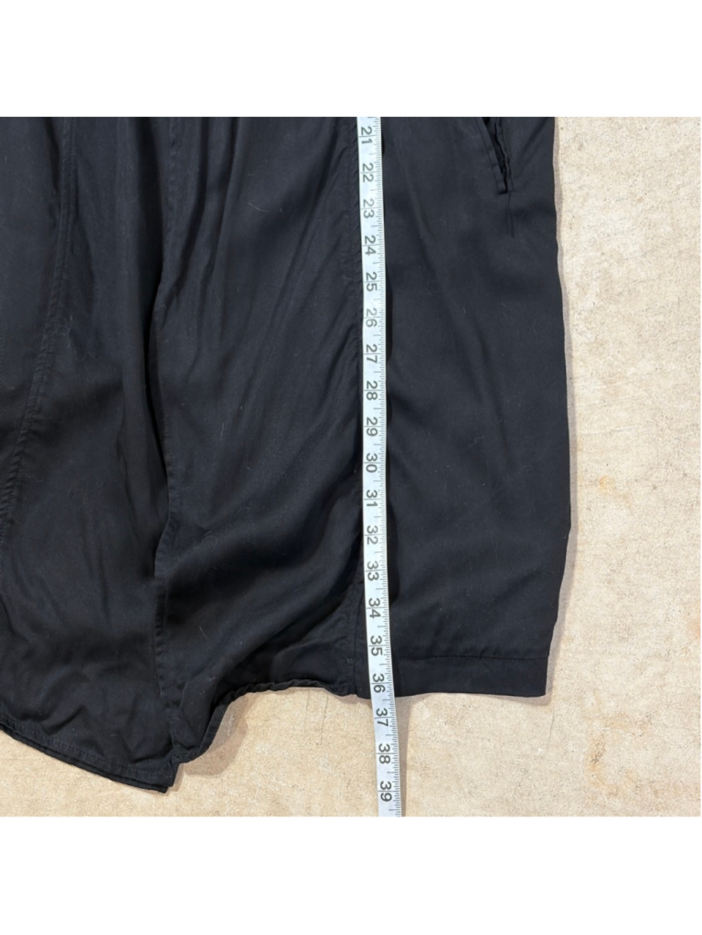 Dress Forum Tencel Trench Coat Jacket Women’s Small Black Open Front Pockets - Picture 9 of 14